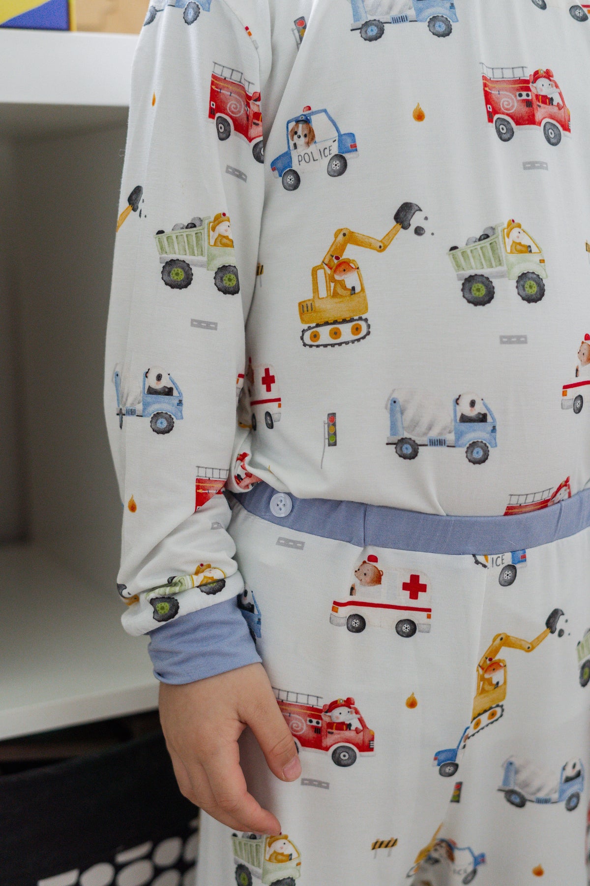 [Pyjamas] - Vehicle Animal Friends 2pcs Pyjamas (Size 5-6)
