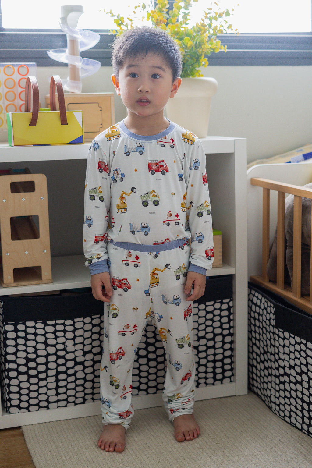 [Pyjamas] - Vehicle Animal Friends 2pcs Pyjamas (Size 5-6)