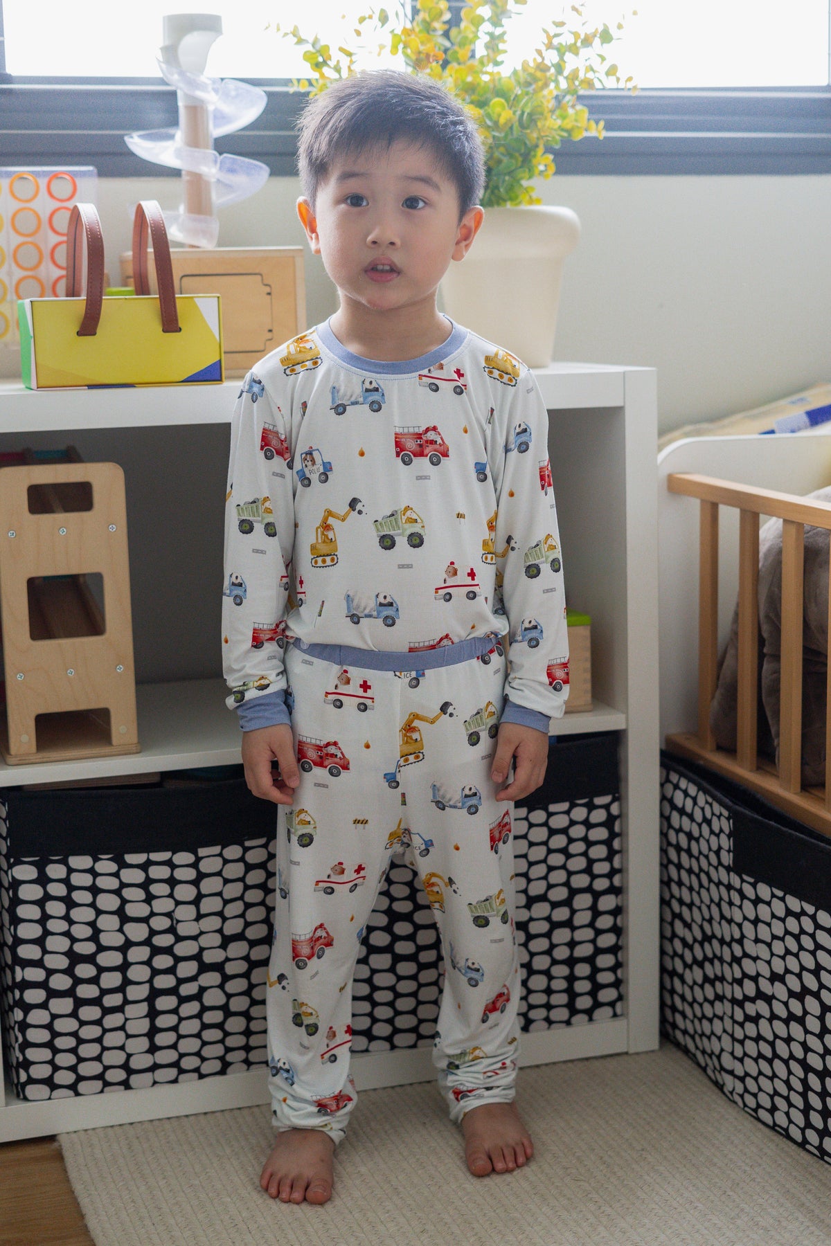 [Pyjamas] - Vehicle Animal Friends 2pcs Pyjamas (Size 5-6)