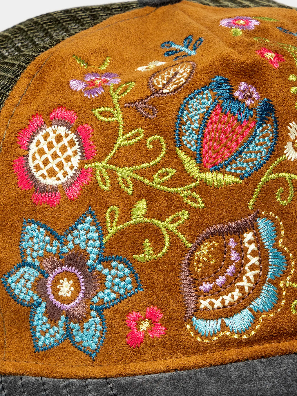 Embroidered Trucker Hat - Camel
